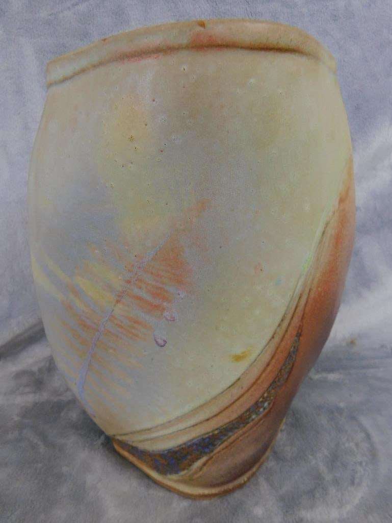 Studio Art Pottery Decanter with Stopper - Signed - 14" x 7.75" x 4" - 6