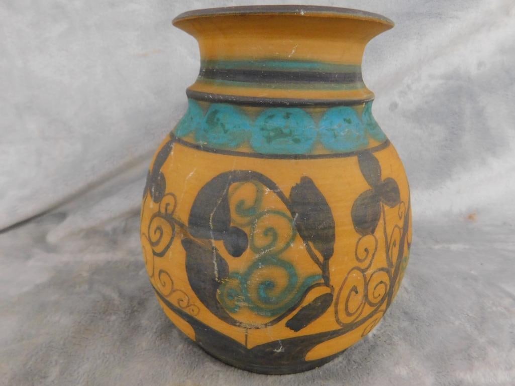Studio Art Pottery Vase - Signed - 6.25" x 5.5" - 2