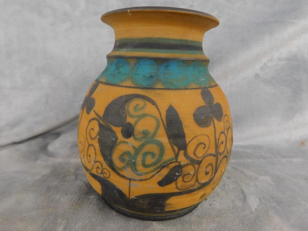 Studio Art Pottery Vase - Signed - 6.25" x 5.5" - 4