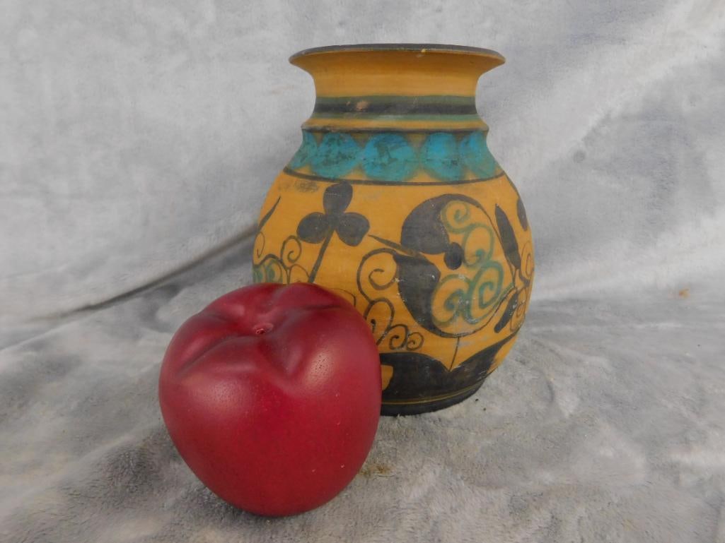 Studio Art Pottery Vase - Signed - 6.25" x 5.5" - 6