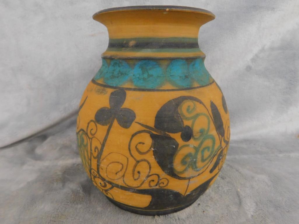 Studio Art Pottery Vase - Signed - 6.25" x 5.5" - 7