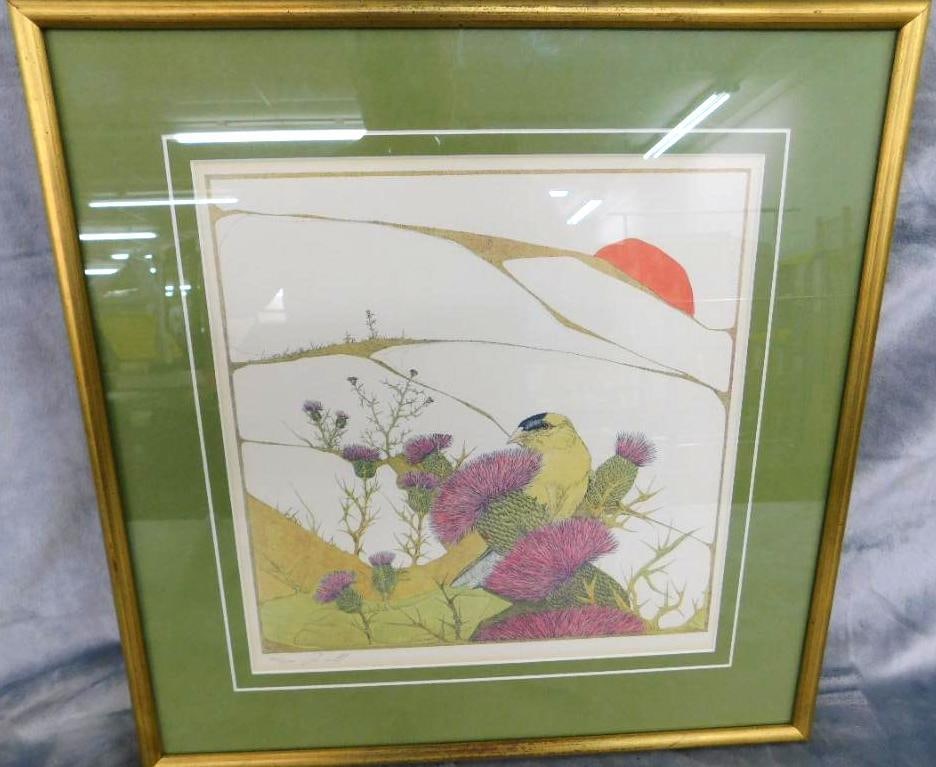 Framed Lithograph - Signed Peter Parnall - Limited Edition 415/1000 - 17.5" x 17.5": See Photos For Condition and Details