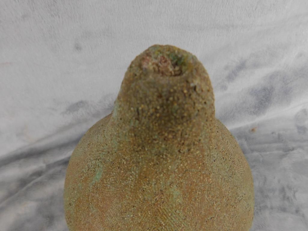 Studio Art Potter Gourd Shaped Closed Vessel - unsigned - 9" x 6" - 2