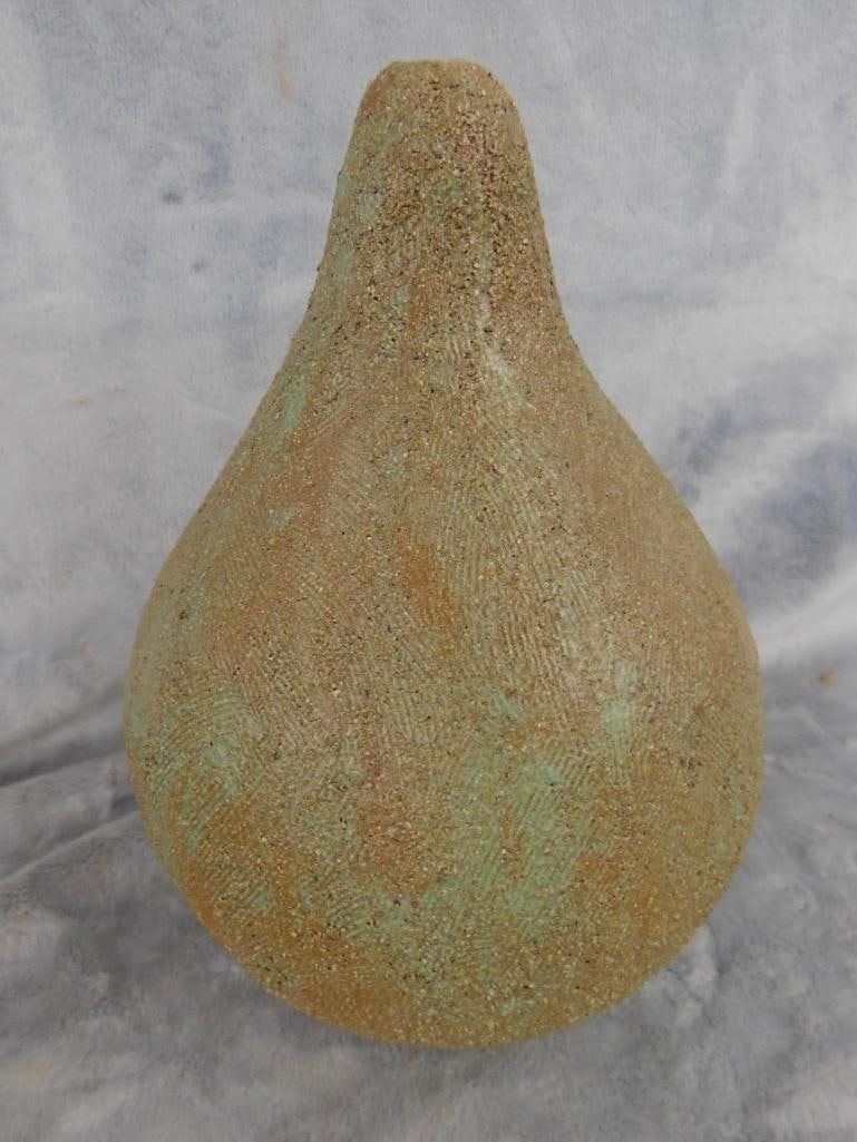 Studio Art Potter Gourd Shaped Closed Vessel - unsigned - 9" x 6" - 7