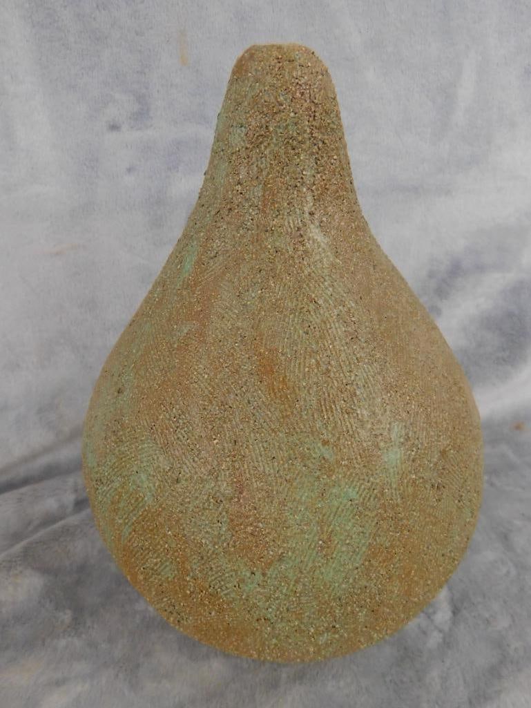 Studio Art Potter Gourd Shaped Closed Vessel - unsigned - 9" x 6" - 8
