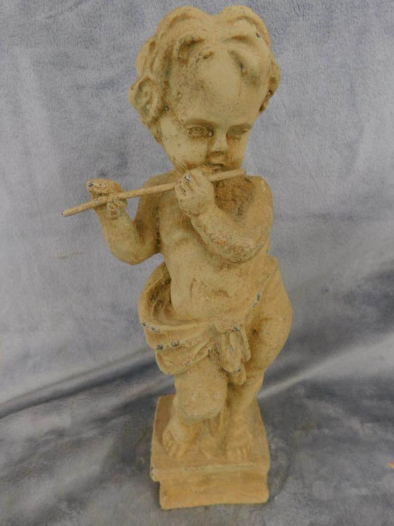 Pair of Cast Iron Musical Cherubs - Each 11.5" x 3" x 2.25" - 2