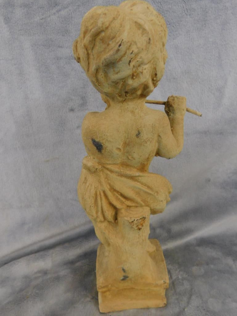 Pair of Cast Iron Musical Cherubs - Each 11.5" x 3" x 2.25" - 3