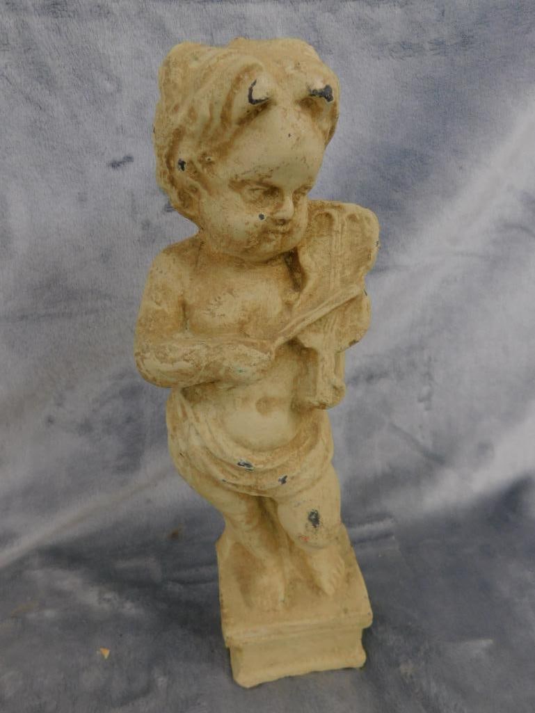 Pair of Cast Iron Musical Cherubs - Each 11.5" x 3" x 2.25" - 5