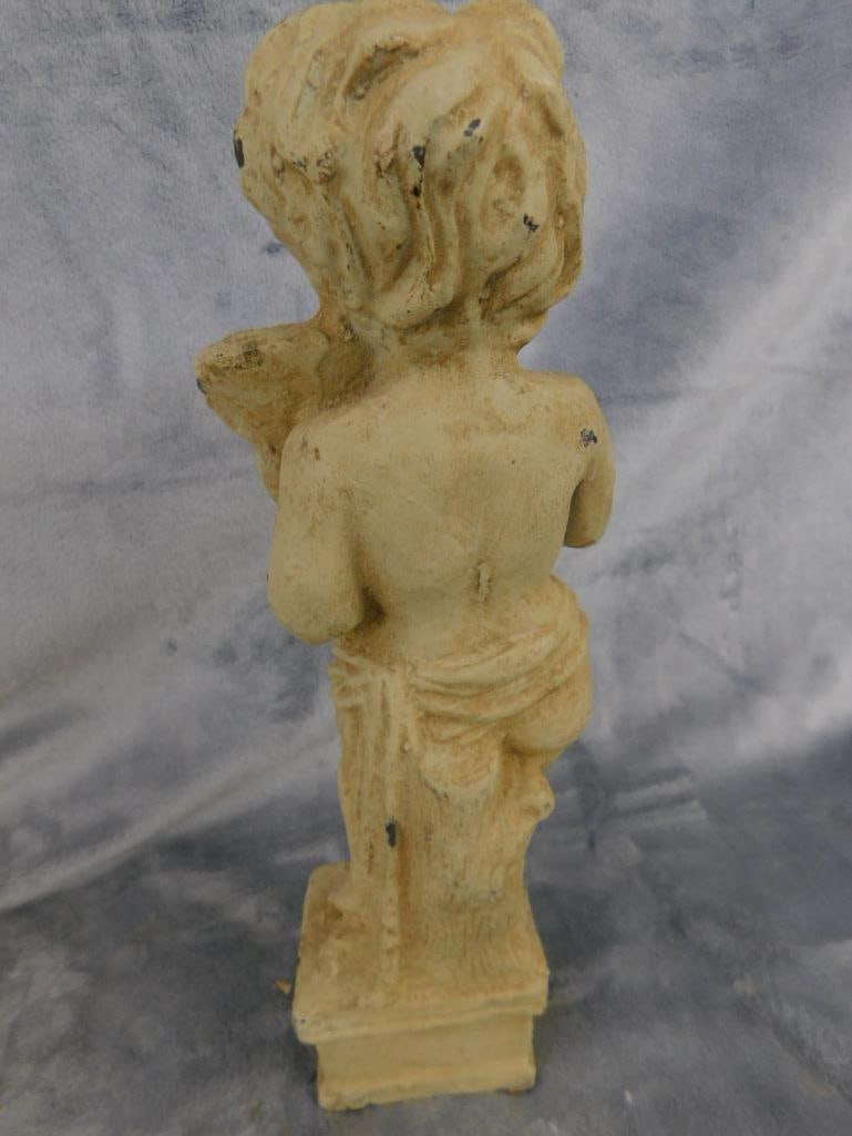 Pair of Cast Iron Musical Cherubs - Each 11.5" x 3" x 2.25" - 6