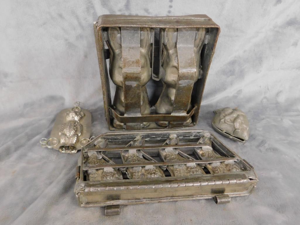 Group of 4 Different Sized Chocolate Molds - Large is 8" x 7" x 3" and 5" x 11" x 2" - 15