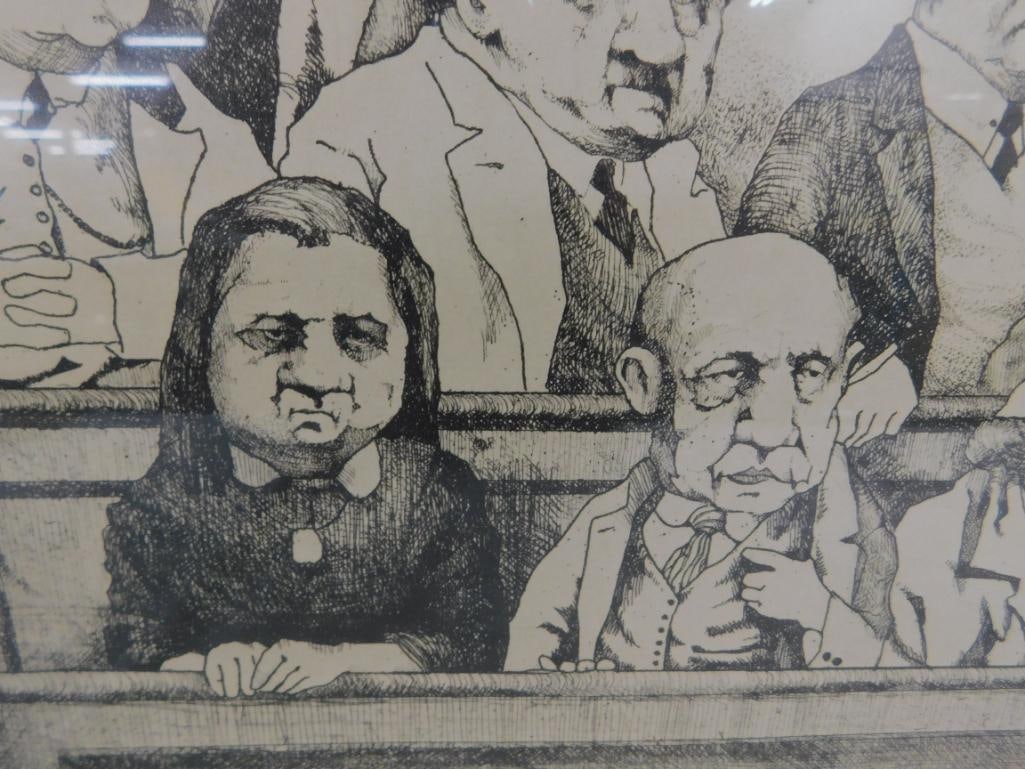 Framed Engraving - "Jury I" - Signed Charles Bragg - 20.25" x 24.25" - 5