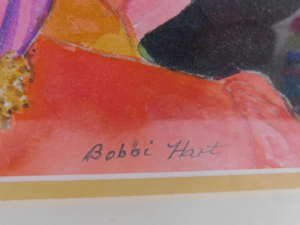 Framed Watercolor - Signed Bobbi Hart - Carnival - 24" x 19.5" - 6