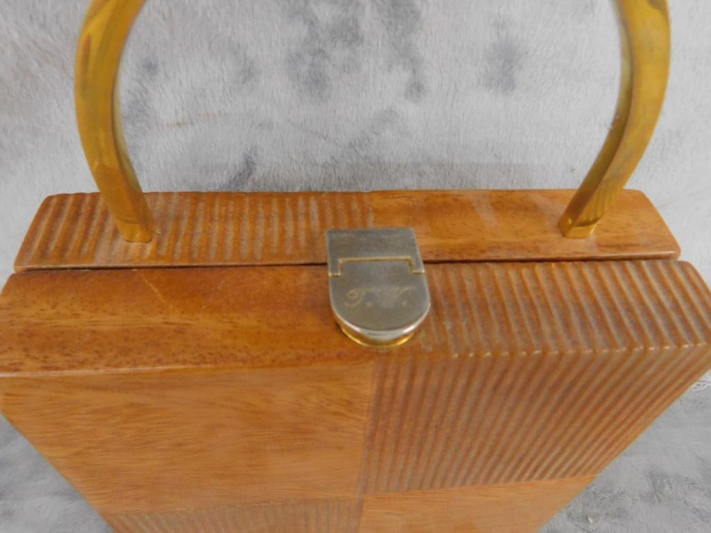 Timmy Woods of Beverly Hills - Wood Purse - 9.5" x 6.5" x 3.75" - 3