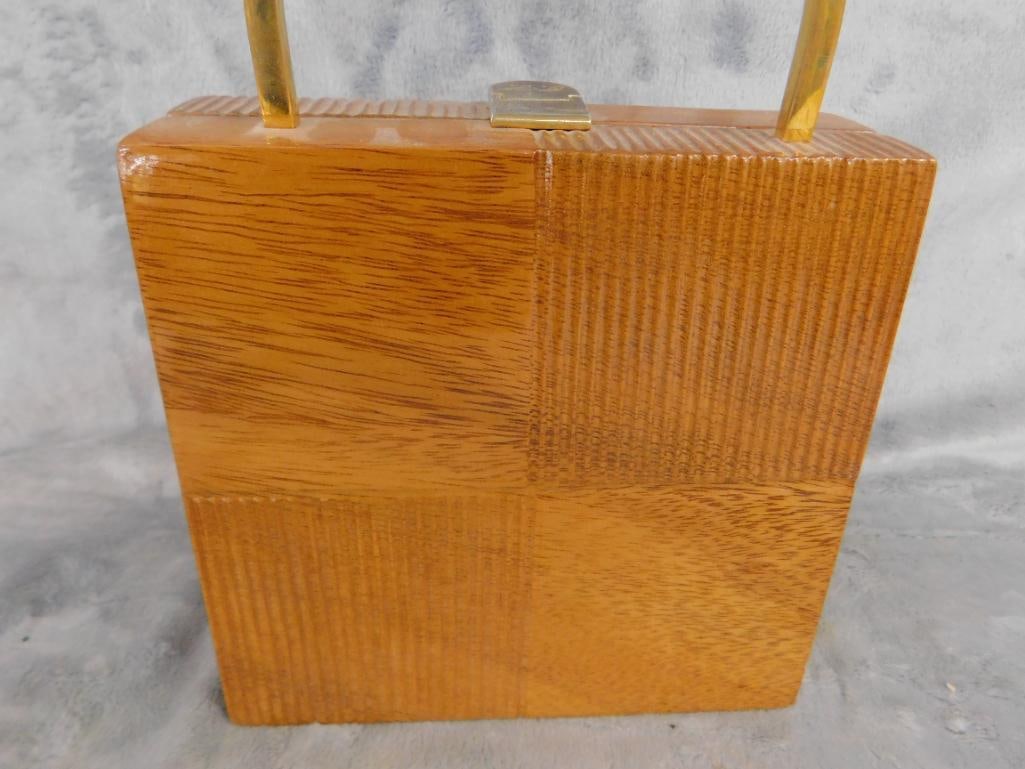 Timmy Woods of Beverly Hills - Wood Purse - 9.5" x 6.5" x 3.75" - 5