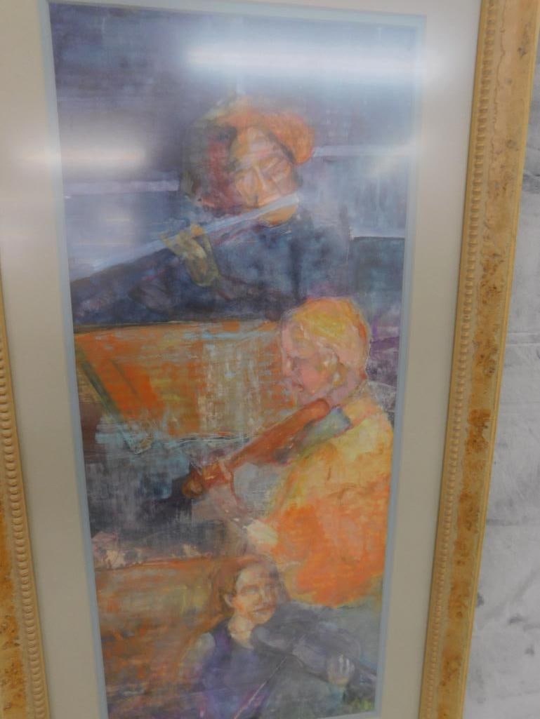 Framed Pastel - Music of North Carolina - Signed Judy Blanchard - 34.75" x 17.75" - 2