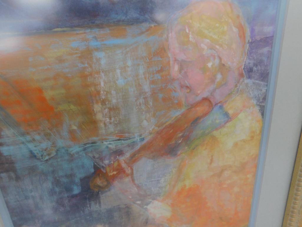 Framed Pastel - Music of North Carolina - Signed Judy Blanchard - 34.75" x 17.75" - 4