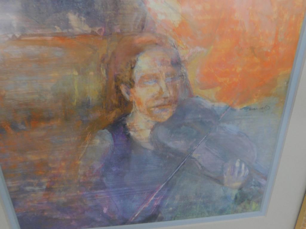 Framed Pastel - Music of North Carolina - Signed Judy Blanchard - 34.75" x 17.75" - 5