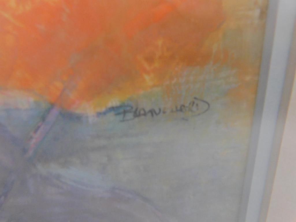 Framed Pastel - Music of North Carolina - Signed Judy Blanchard - 34.75" x 17.75" - 6
