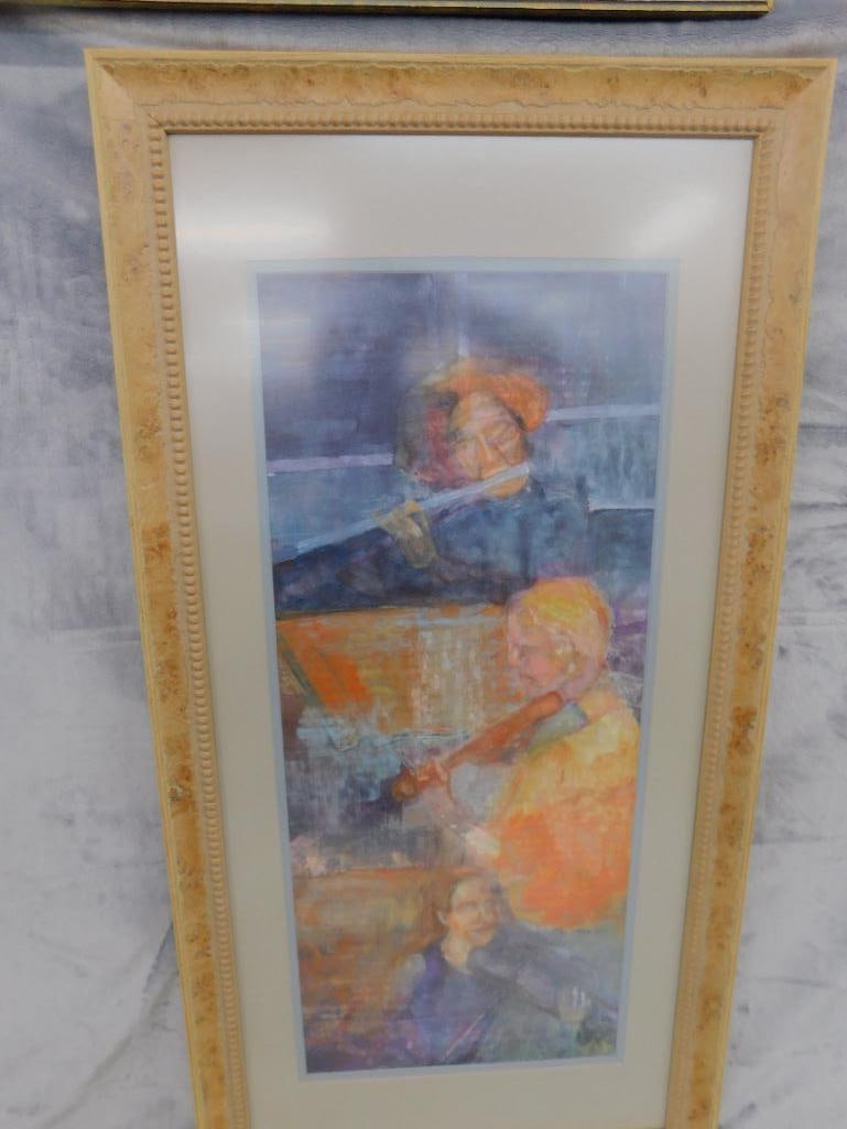 Framed Pastel - Music of North Carolina - Signed Judy Blanchard - 34.75" x 17.75" - 8
