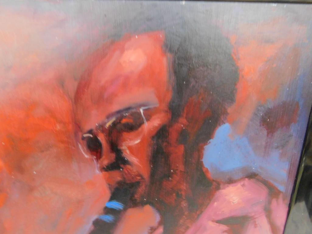 1966 Oil on Board - Clarinet Player - Signed Weller - 26.5" x 20.5" - 2