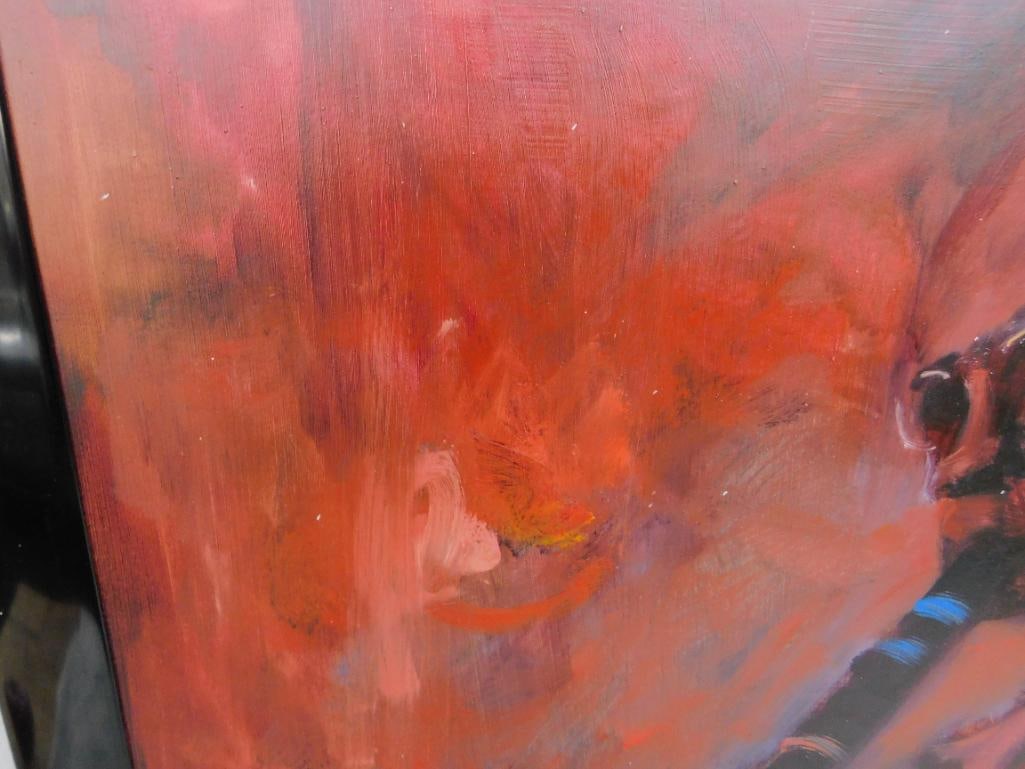 1966 Oil on Board - Clarinet Player - Signed Weller - 26.5" x 20.5" - 5