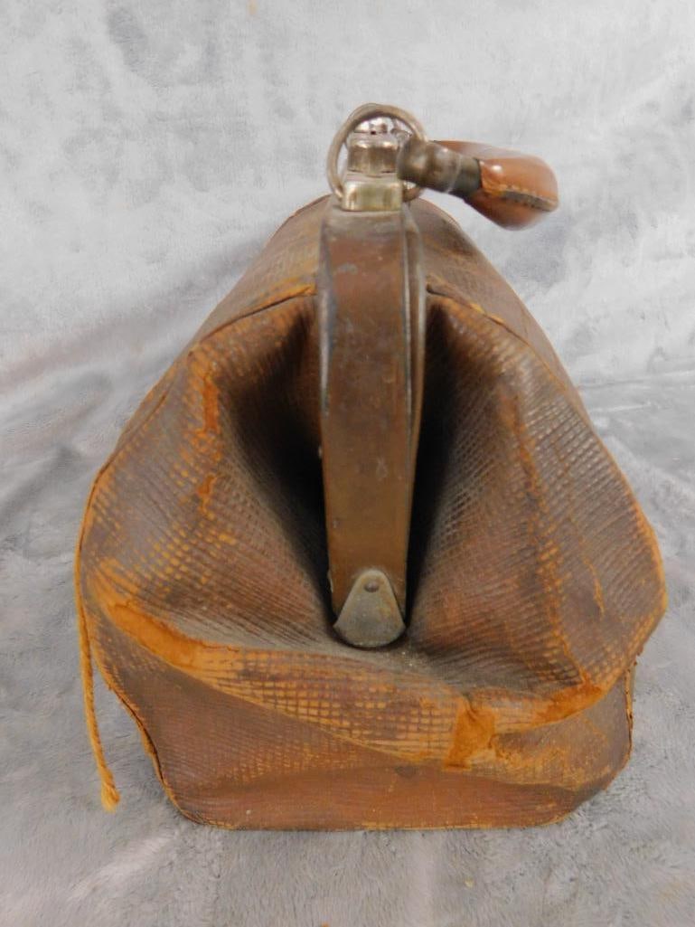 Vintage Small Doctors Bag - 8" x 10" x 6.5" - 3