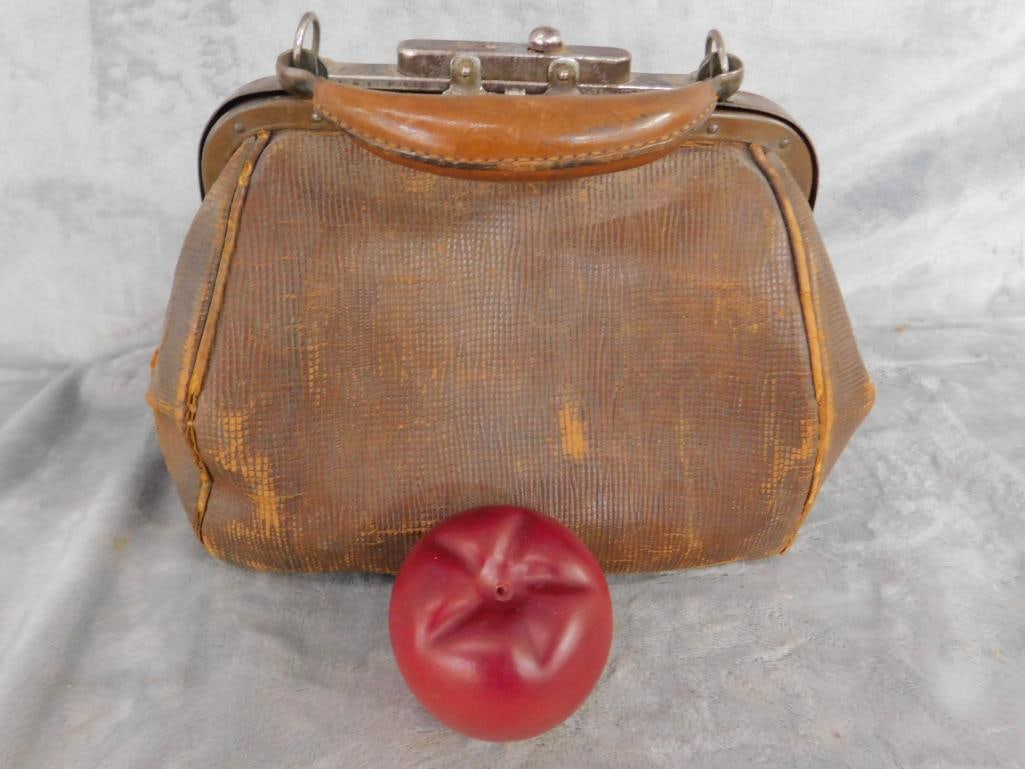Vintage Small Doctors Bag - 8" x 10" x 6.5" - 6