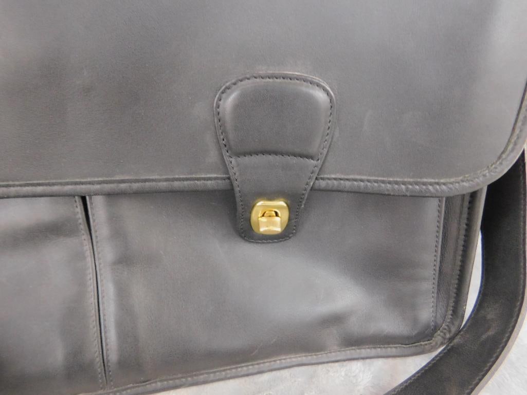 Coach Black Soft Leather Brief Case - 13" x 17" x 4.5" - 2