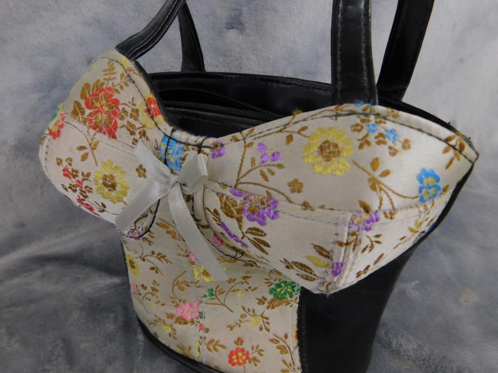 "Chinese Take Out" Hand Bag 5" x 5.5" x 4.5" and "Female Torso" Hand Bag 6" x 6" x 4" - 10