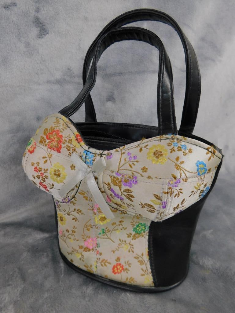 "Chinese Take Out" Hand Bag 5" x 5.5" x 4.5" and "Female Torso" Hand Bag 6" x 6" x 4" - 9