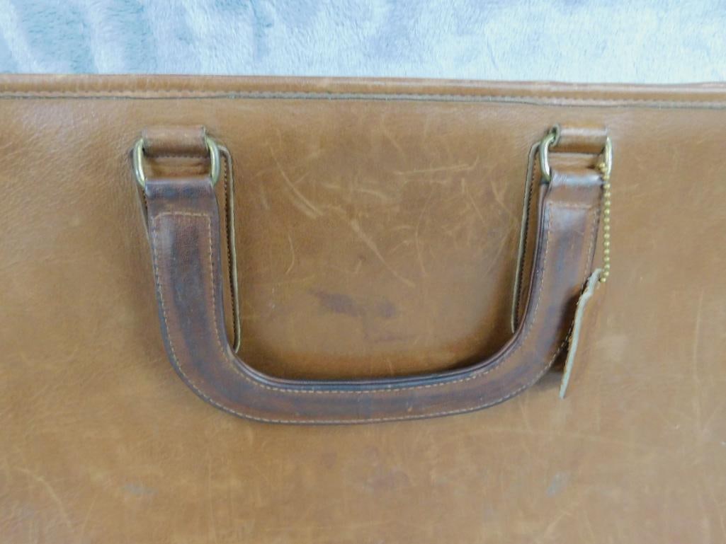 Coach Brown Soft Leather Brief Case - 11" x 17" x 2" - Slightly Worn - 2