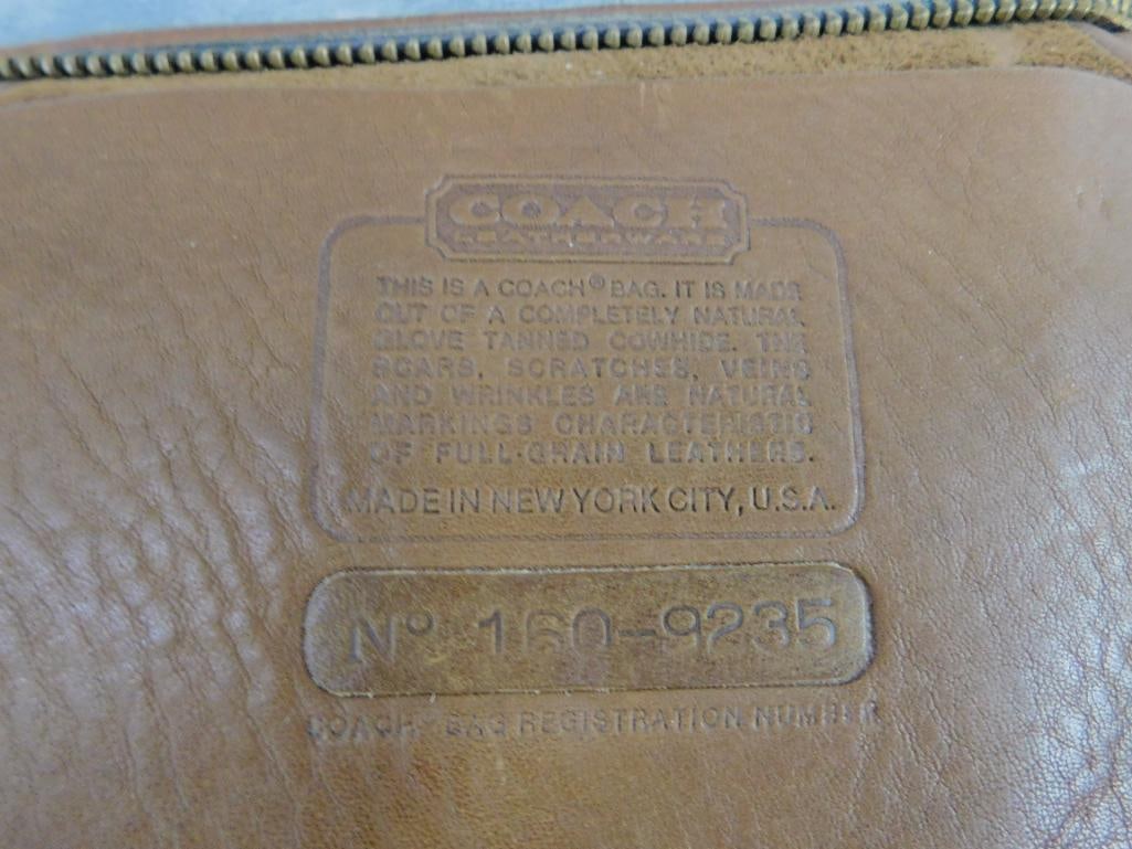 Coach Brown Soft Leather Brief Case - 11" x 17" x 2" - Slightly Worn - 4