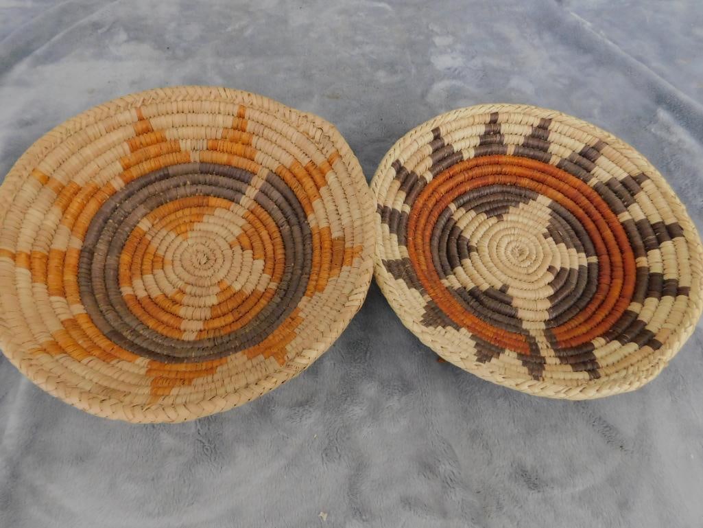 Pair of South West Native American 8" Baskets - 8