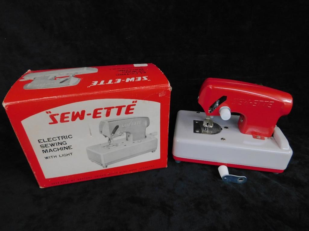 "Sew-ette" Childs Electric Sewing Machine with Light - Original Box - 5" x 6.25" x 3.5" - 11