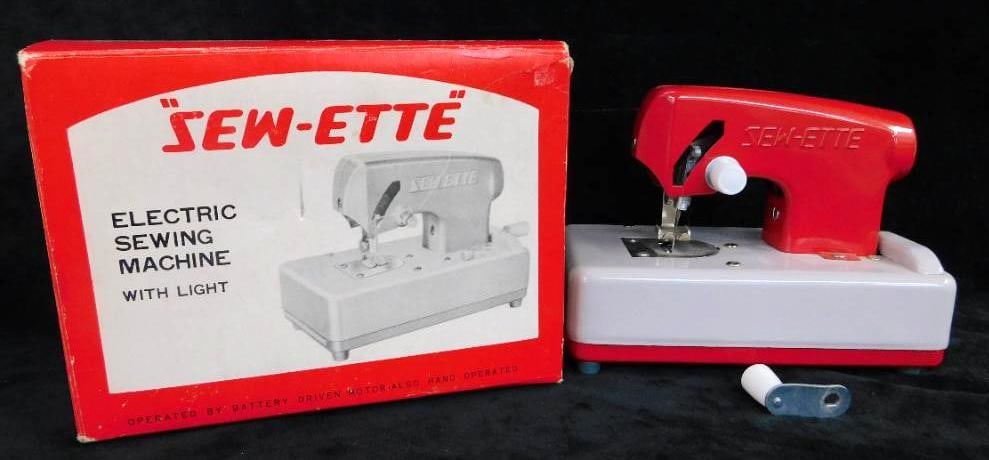 "Sew-ette" Childs Electric Sewing Machine with Light - Original Box - 5" x 6.25" x 3.5": See Photos For Condition and Details