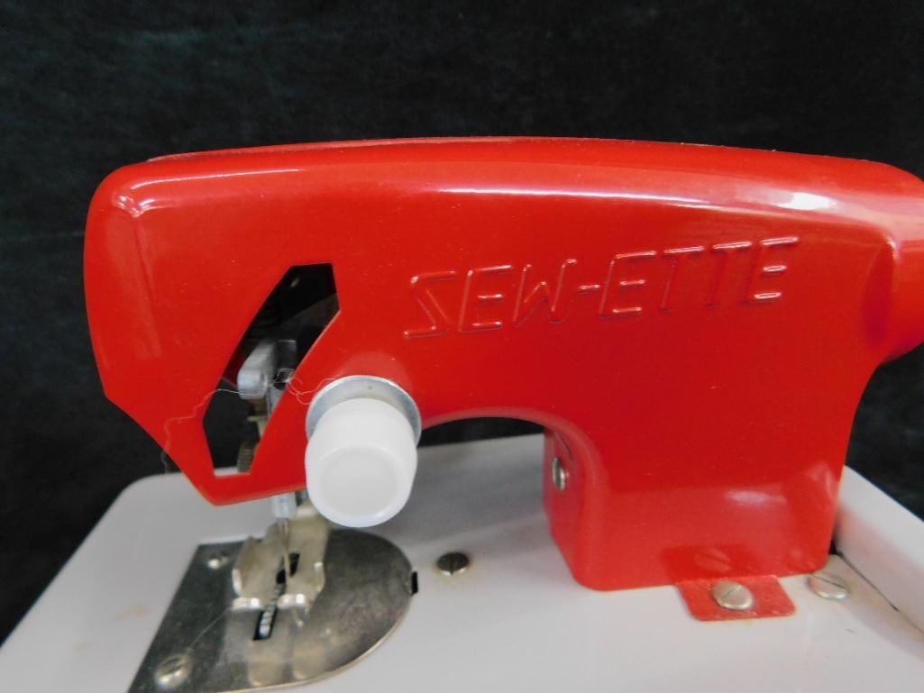 "Sew-ette" Childs Electric Sewing Machine with Light - Original Box - 5" x 6.25" x 3.5" - 3