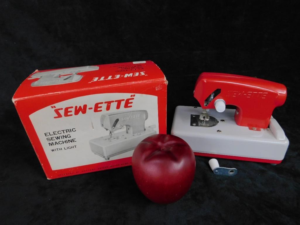"Sew-ette" Childs Electric Sewing Machine with Light - Original Box - 5" x 6.25" x 3.5" - 8