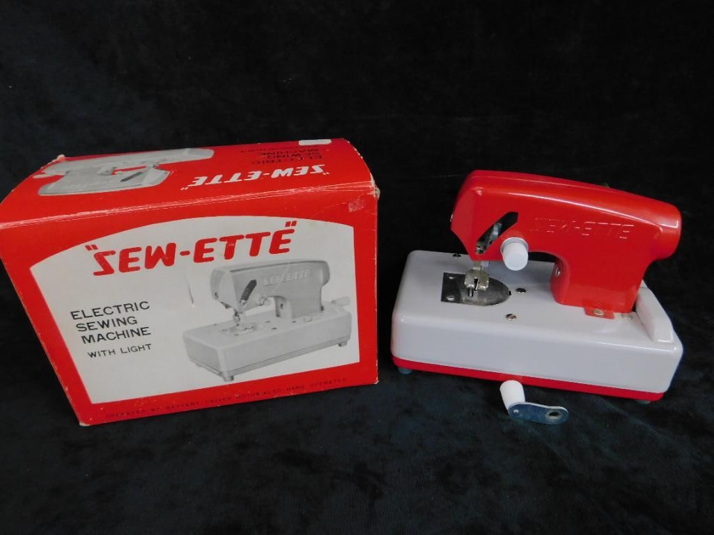 "Sew-ette" Childs Electric Sewing Machine with Light - Original Box - 5" x 6.25" x 3.5" - 9