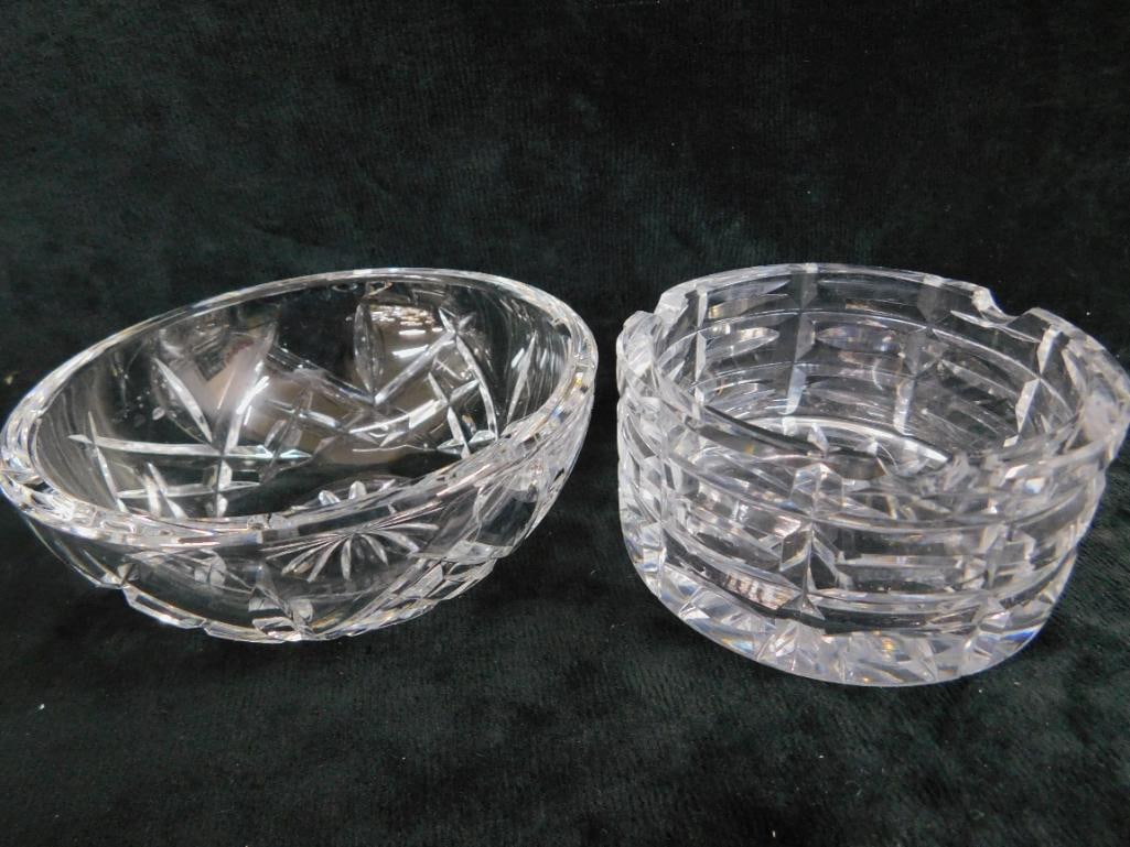 Waterford Crystal Ashtray 1.75" x 3.5" - Bowl 1.75" x 4.25" - 10