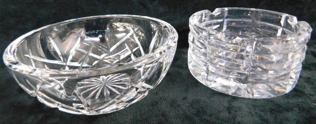 Waterford Crystal Ashtray 1.75" x 3.5" - Bowl 1.75" x 4.25": See Photos For Condition and Details