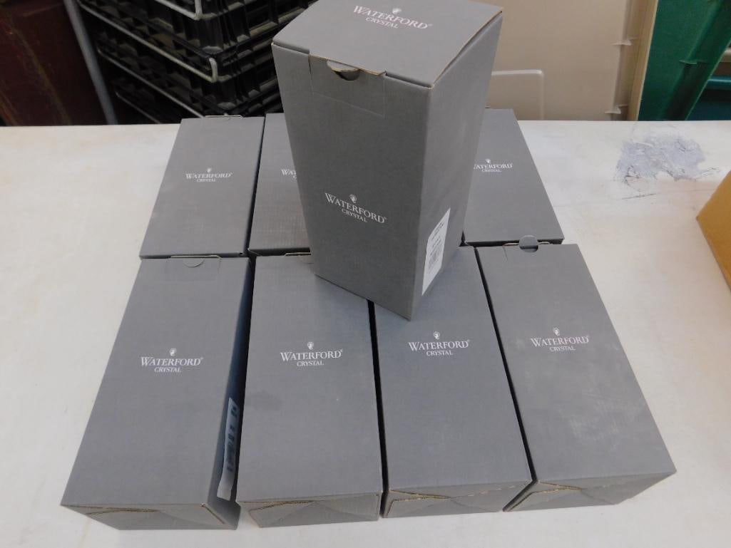 9 Waterford Crystal 7.5" Large Wine Glasses - Original Boxes - Lismore Pattern - 7
