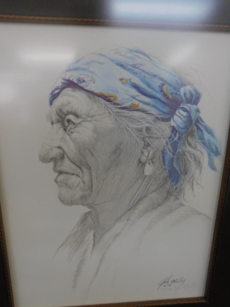 1984 Gale McKinley - Anderson SC - Limited Edition Colored Print - Native American - 2
