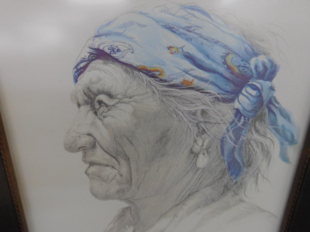 1984 Gale McKinley - Anderson SC - Limited Edition Colored Print - Native American - 3