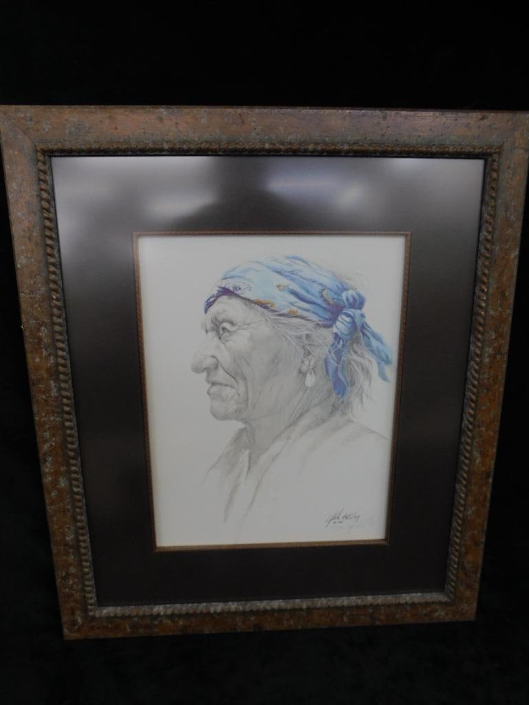 1984 Gale McKinley - Anderson SC - Limited Edition Colored Print - Native American - 8