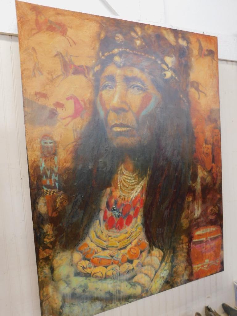 Vera Struck - "Medicine Woman Who Sees Too Much" - Mixed Media On Birchwood - 16