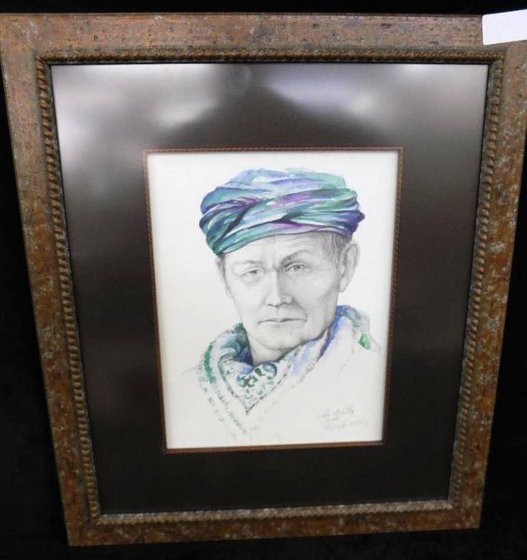 1994 Gale McKinley - Anderson SC - Limited Edition Colored Print - Native American: 119/150 - Portrait - 22.25" x 19.25" - See Photos For Condition and Details