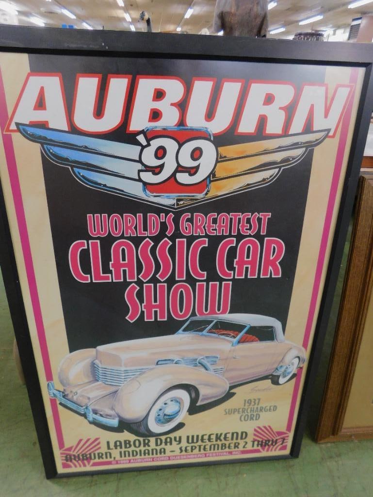1999 Auburn Cord Duesenberg Festival Poster - Framed - 38.75" x 26.5" - 6