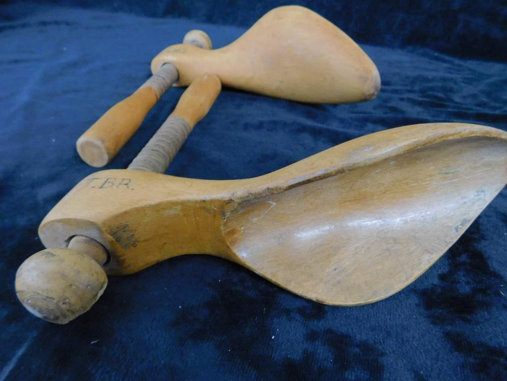 Lot with Shoe Stretchers - Small Stool - Handled Bin Scoop - 11