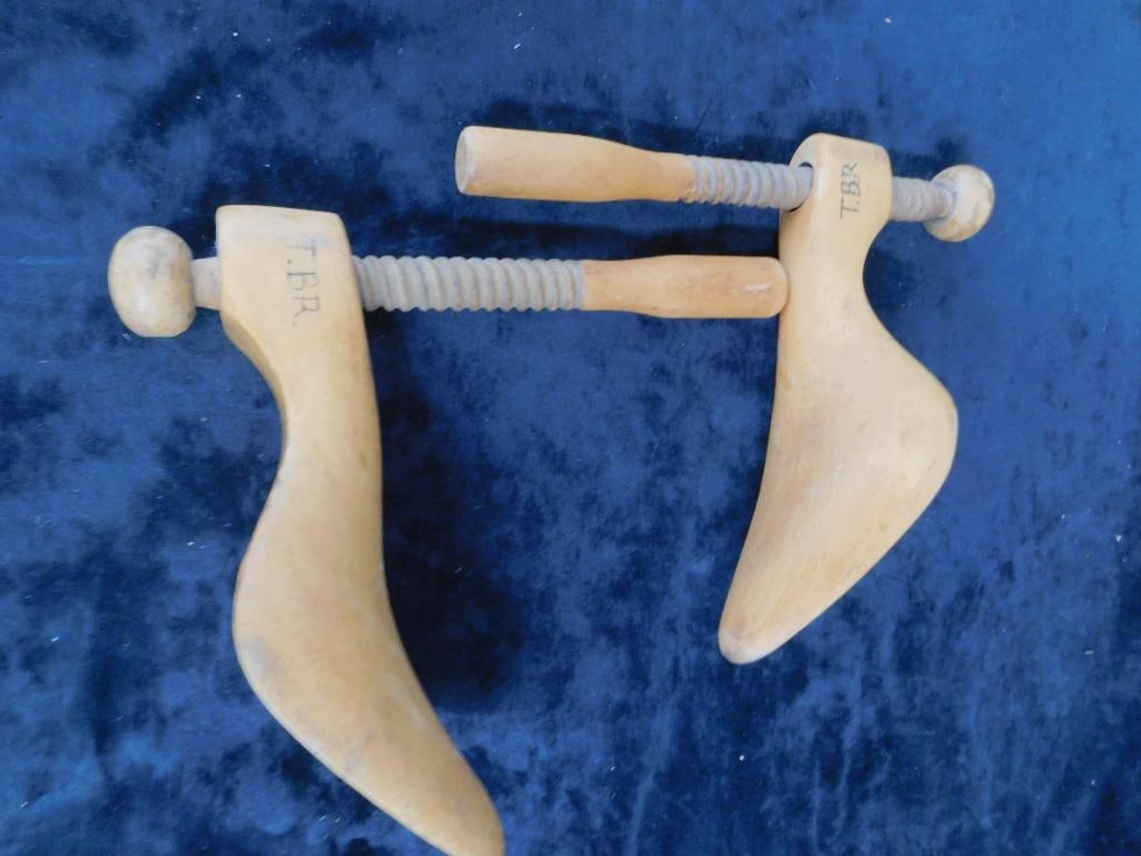Lot with Shoe Stretchers - Small Stool - Handled Bin Scoop - 12