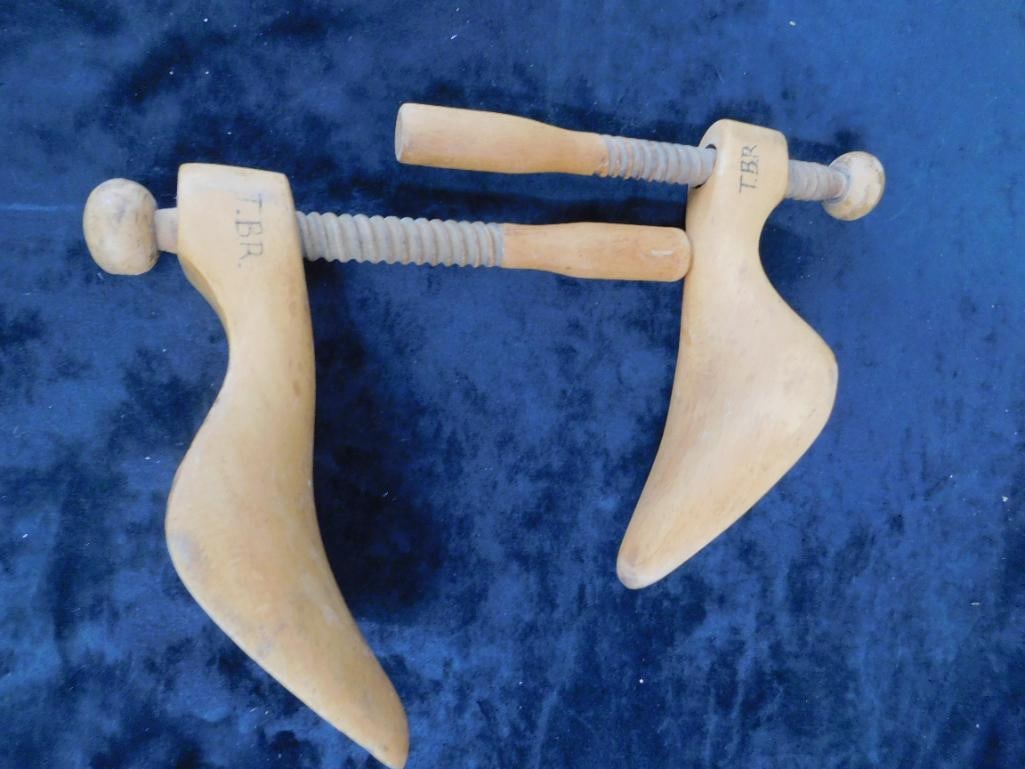 Lot with Shoe Stretchers - Small Stool - Handled Bin Scoop - 9
